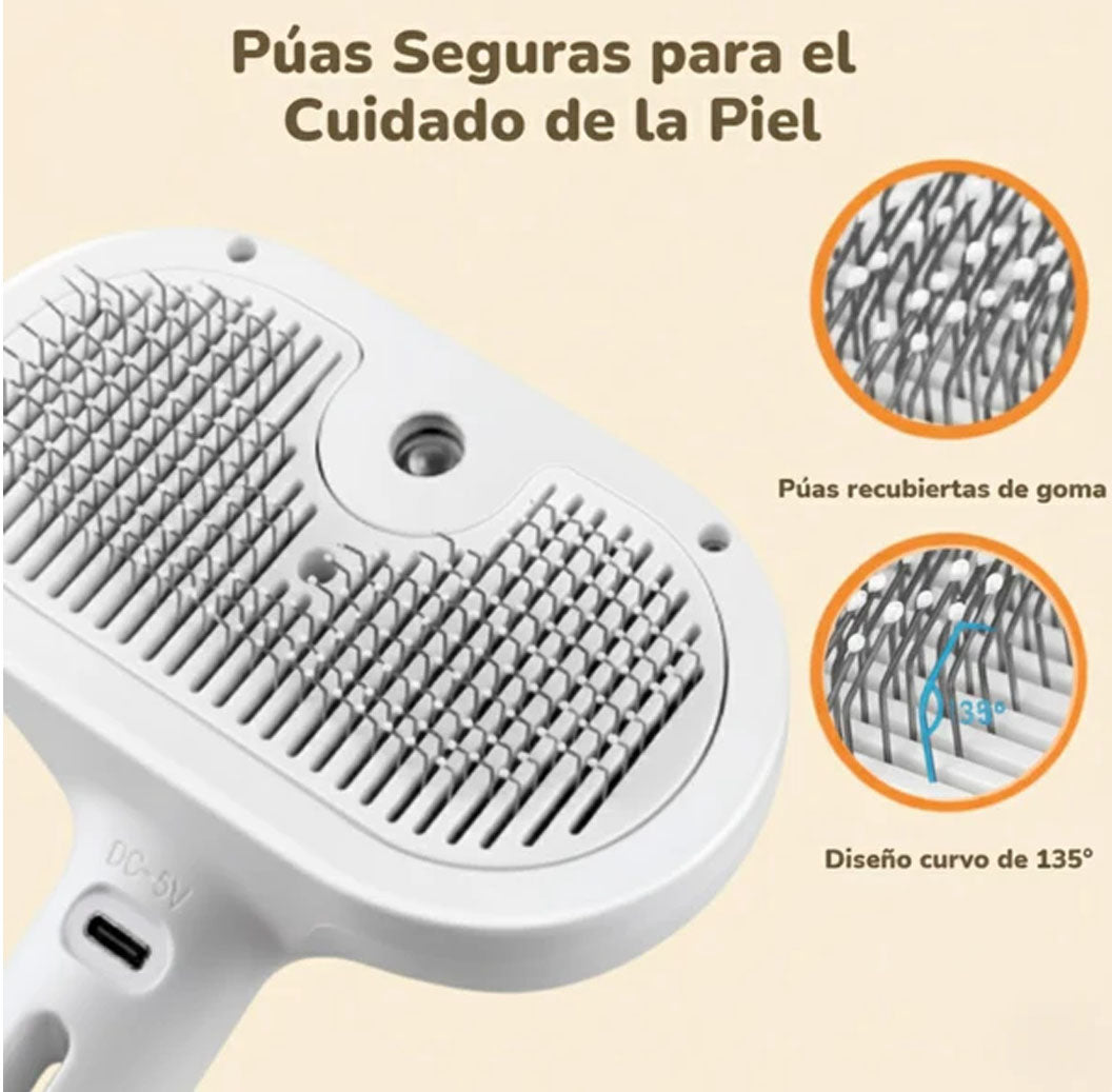 Cepillo de Vapor Anti-Pelo para Mascotas | Perros y Gatos